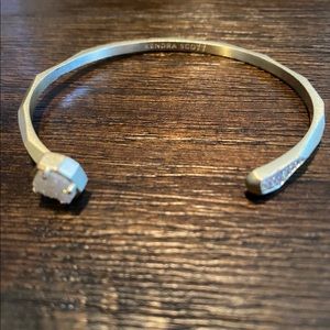 Kendra Scott White Iridescent Drusy Ashlee Cuff Bracelet